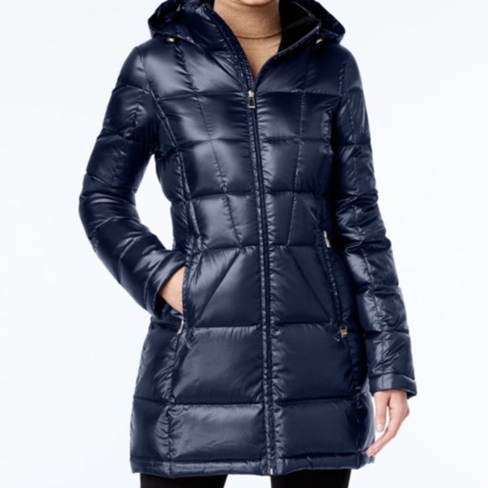 NEW Calvin Klein navy packable premium down jacket SIZE S NWOT